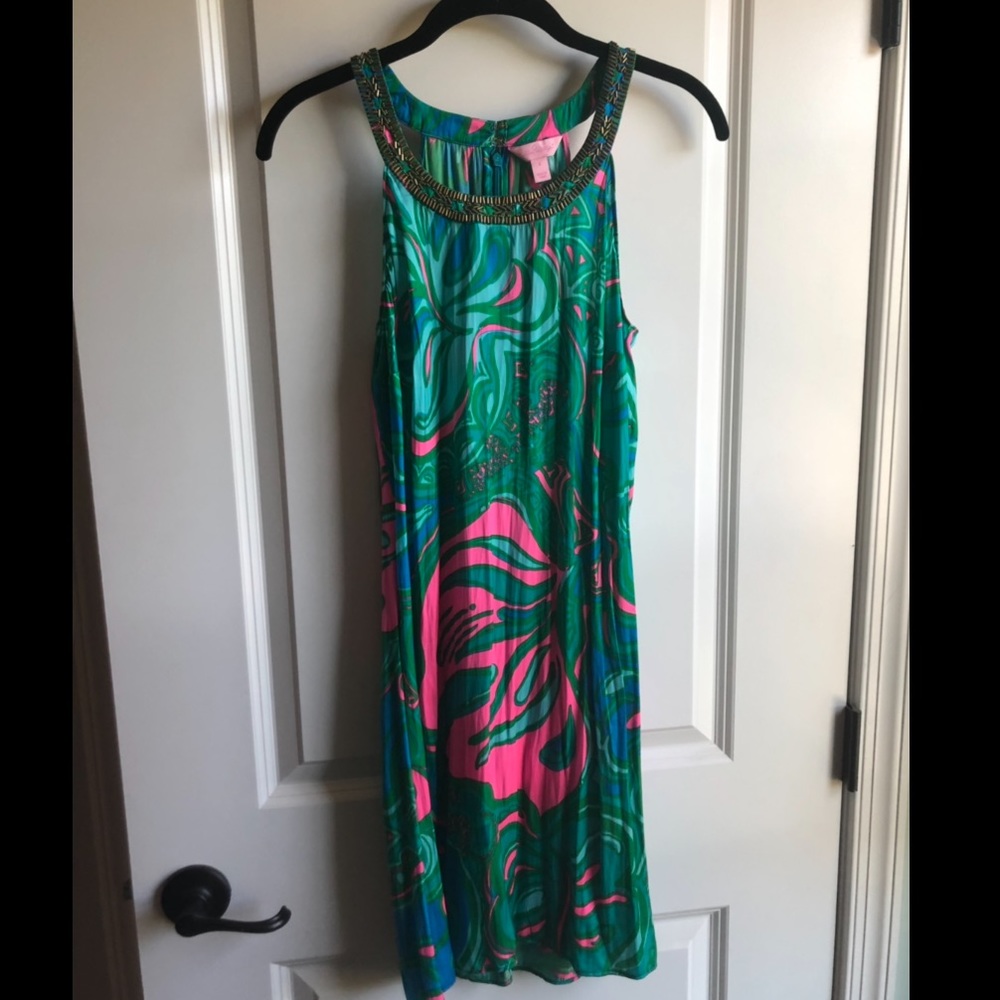Lilly Pulitzer Teal and Pink Summer Party Dress